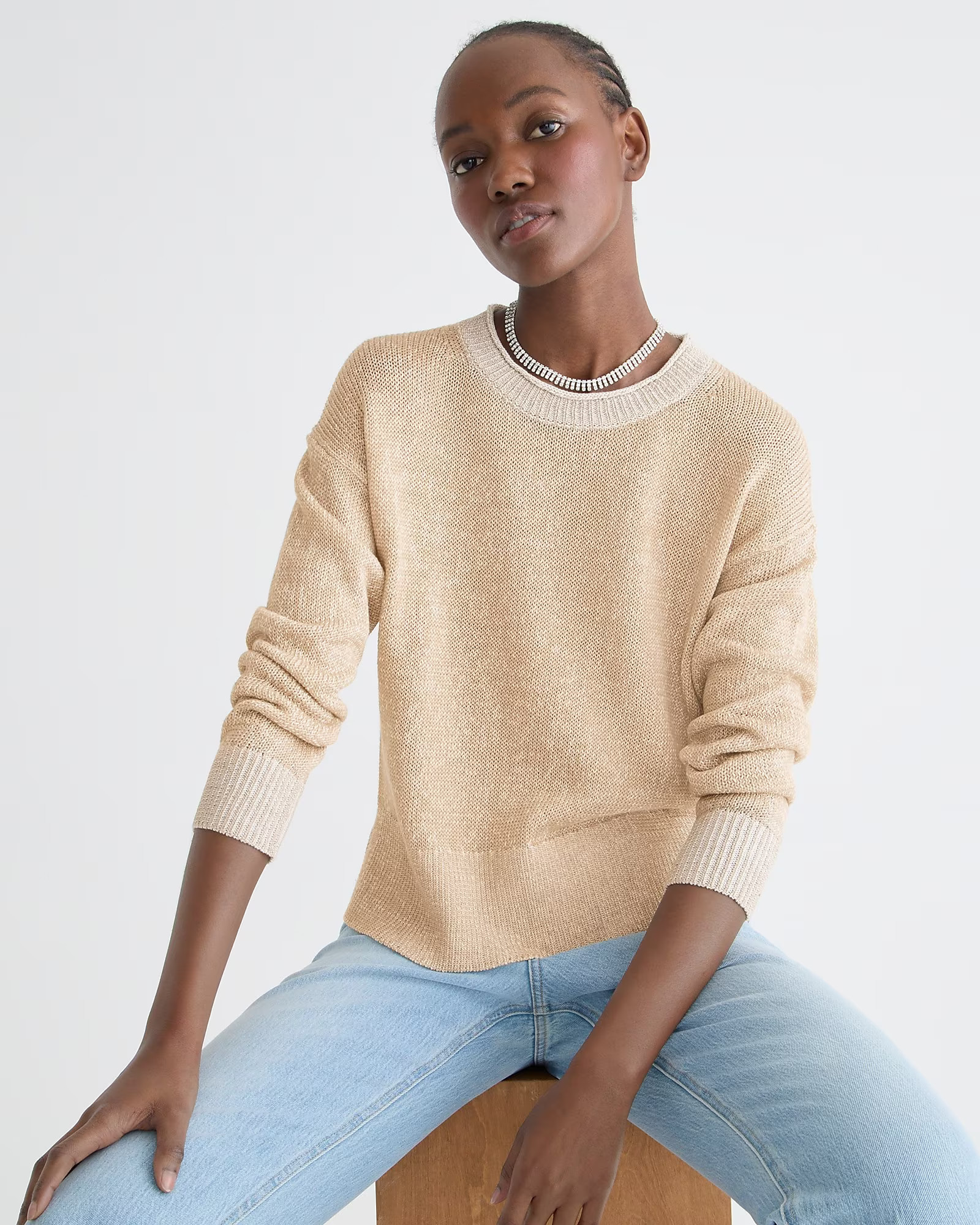 Relaxed cotton-linen blend beach sweater | J. Crew US