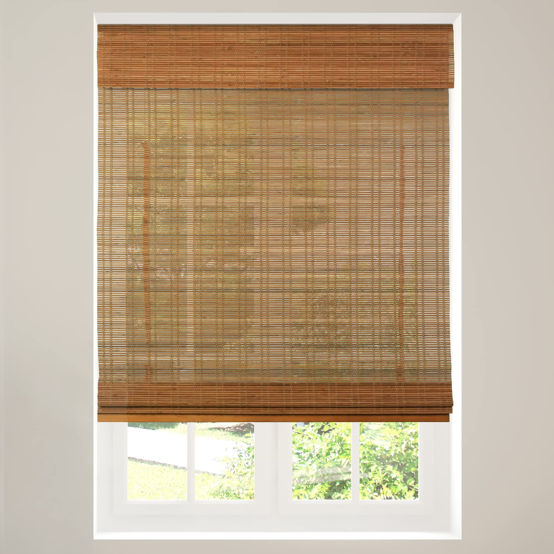 CALYX INTERIORS Cordless Bamboo Roman Shade Blind, Light Filtering, 22.5" W x 48" H, Ceylon Light... | Amazon (US)