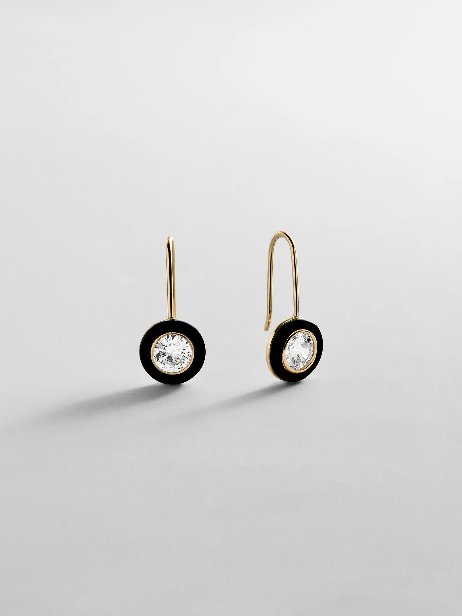 Fallon 14K Gold Semi-Precious Earrings - Onyx | BaubleBar