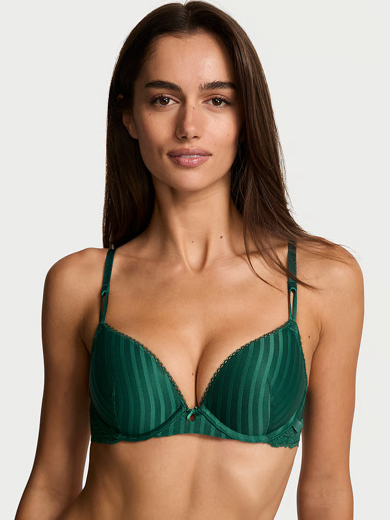 Buy Sexy Tee Sheer Heritage Stripe Push-Up Bra, Clover - Order Bras online - Victoria's Secret US | Victoria's Secret (US / CA )