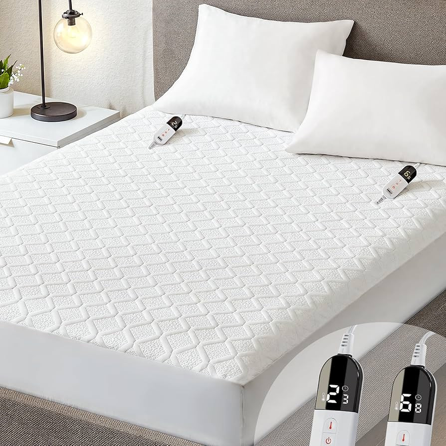 King Size Heated Mattress Pad – Luxury Dual Control Electric Bed Warmer, Machine Washable, Auto... | Amazon (US)
