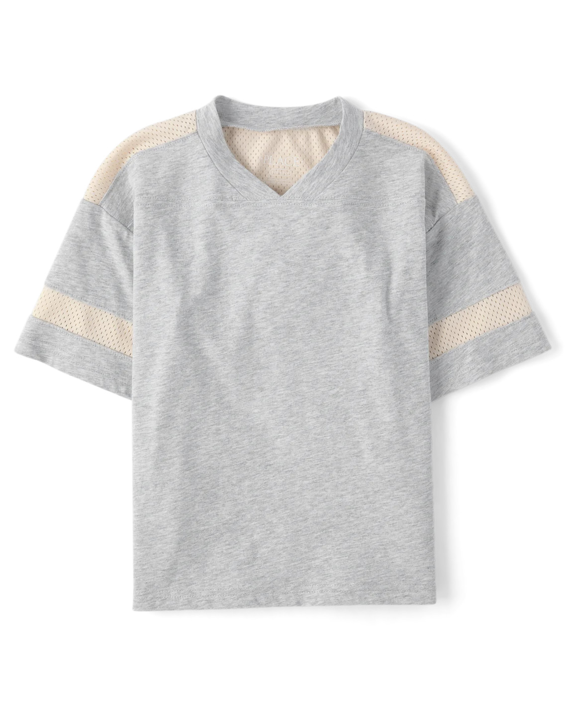Boys Contrast Mesh Football Tee - gray | The Children's Place