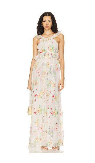 For Love & Lemons Abby Maxi Dress in Cream. - size M | Revolve Clothing (Global)