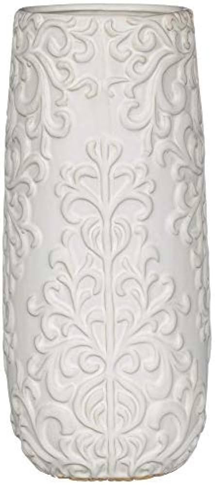 Sullivans Ceramic White Embossed Vase, Glossy White for Modern Country Home or Office Decor 11.5"... | Amazon (US)