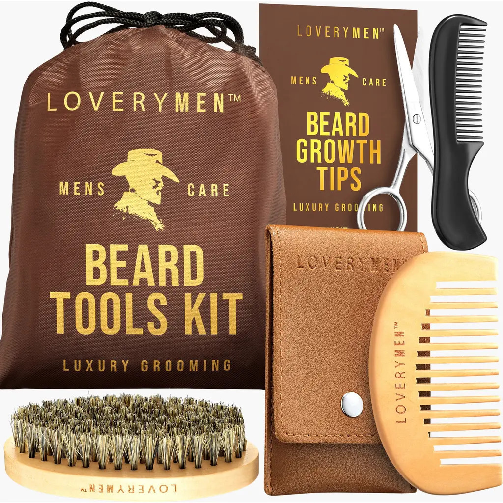 Lovery Beard Tools Kit Premium Comb, Shears, Brush, Comb To-Go, & Travel Pouch in None at Nordstrom | Nordstrom