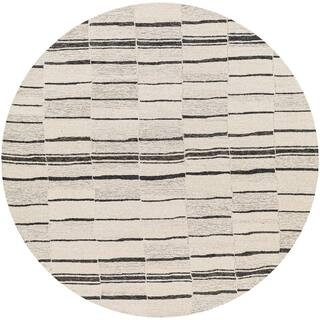 Epifania Charcoal 8 ft. x 8 ft. Geometric Indoor Round Area Rug | The Home Depot