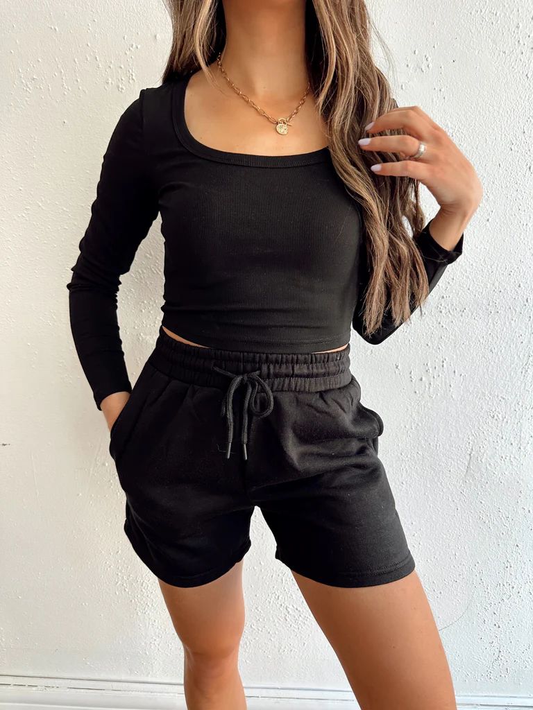 Good Karma Black Fitted Top | She Is Boutique