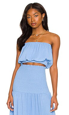Line & Dot Jenna Top in Sky Blue from Revolve.com | Revolve Clothing (Global)