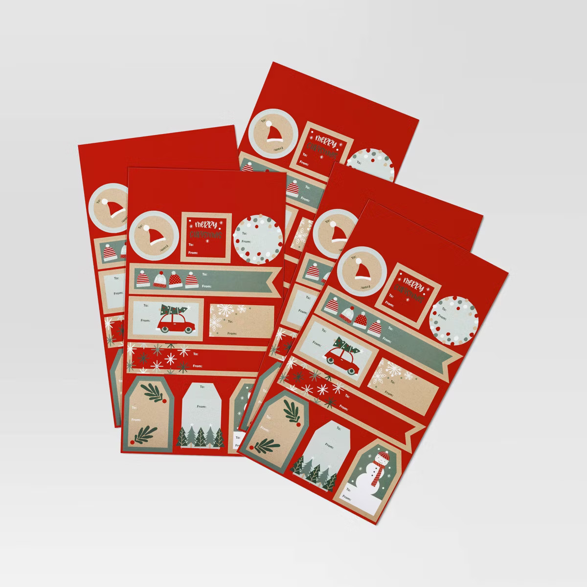 50ct Christmas Peel and Stick Gift Tags Red/Green/White Kraft - Wondershop™ | Target