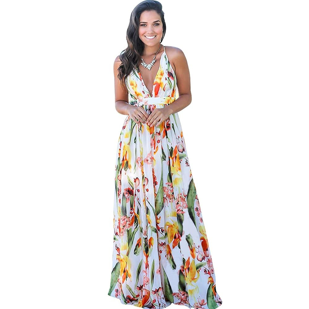 Women Transformer Convertible Multi Way Wrap V-Neck Wedding Bridesmaid Dress Halter Ombre Floral ... | Amazon (US)