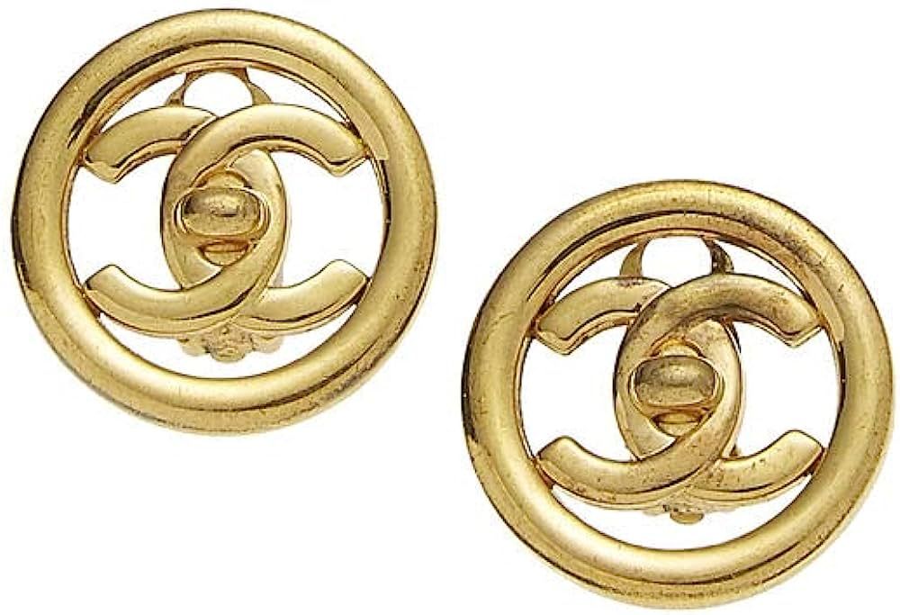 Amazon.com: CHANEL, Pre-Loved Gold CC Turnlock Circle Earrings Small, Gold : Luxury Stores | Amazon (US)