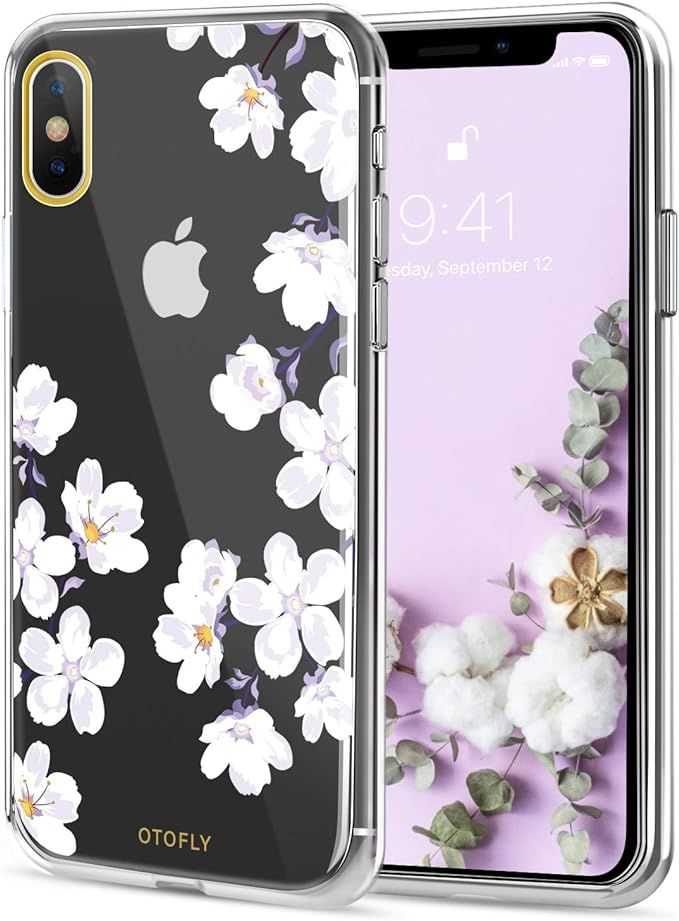 OTOFLY Garden Series Case for iPhone Xs/X, Slim Full Body Protection Shockproof Case, Clear Flowe... | Amazon (US)