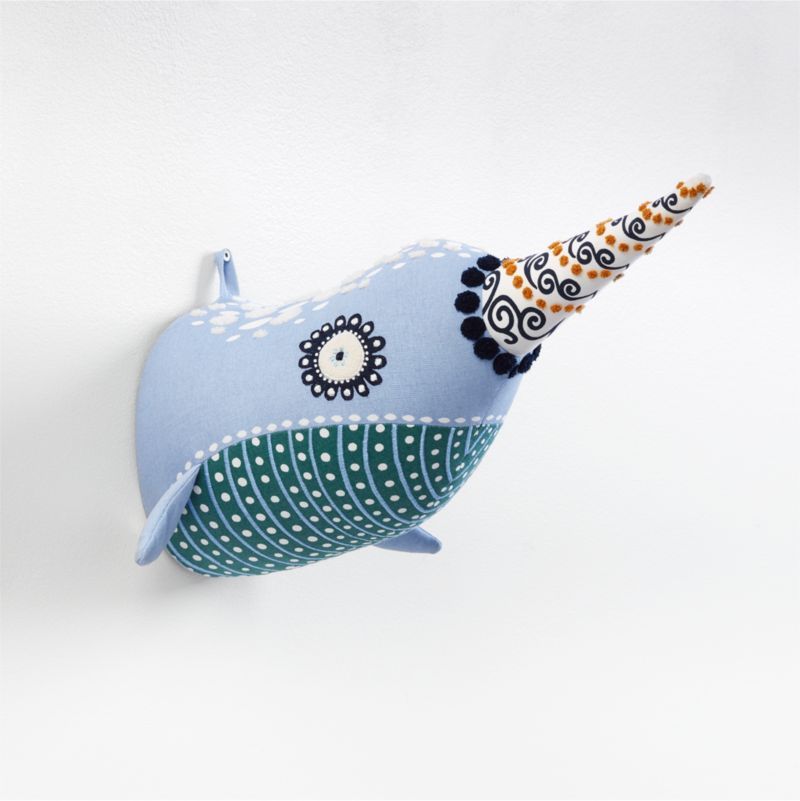 Curious Narwhal Head Wall Decor | Crate and Barrel | Crate & Barrel