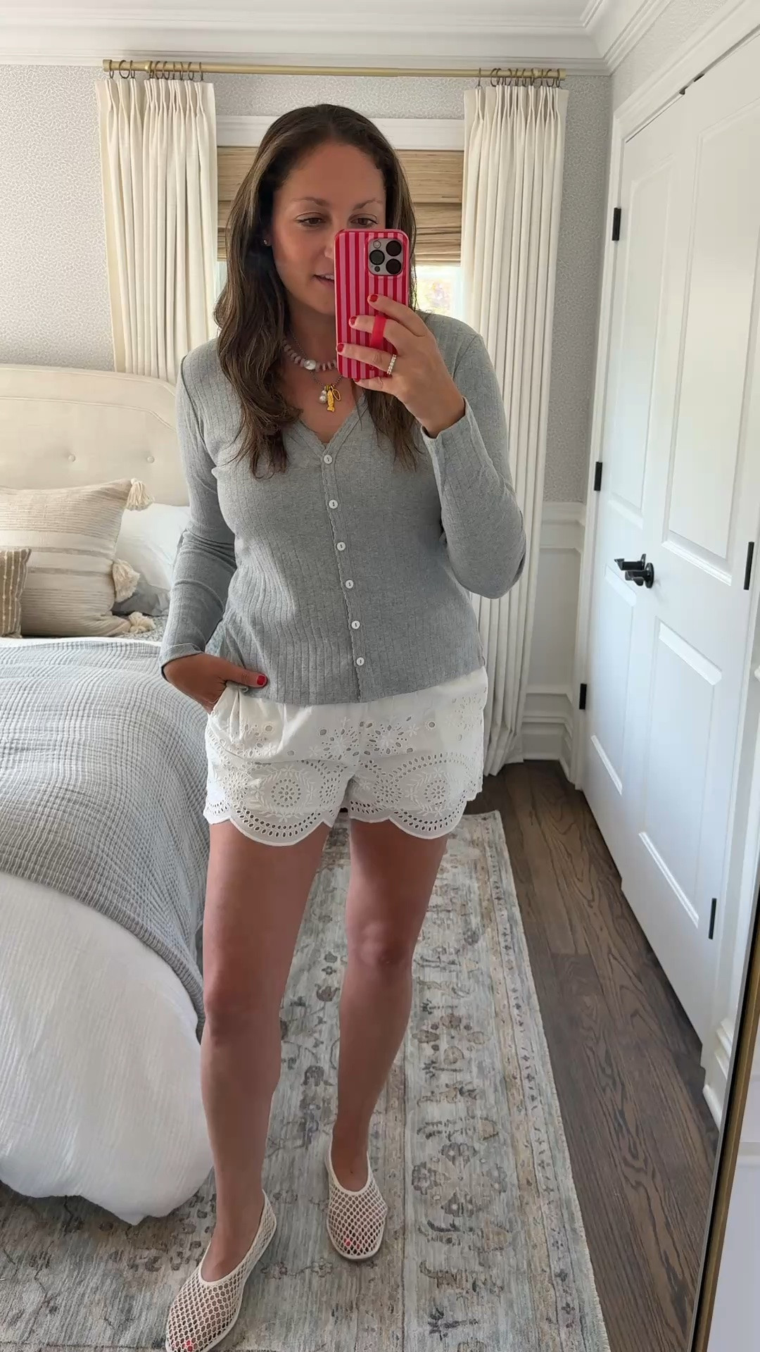 Friday OOTD! The prettiest scalloped lace shorts from Marea paired with the cutest pointelle cardigan! SO flattering — I’ll be wearing both of these pieces on repeat all summer long 🙌🏻 Wearing a medium in both!

#LTKdayinmylife #LTKootd #LTKSeasonal