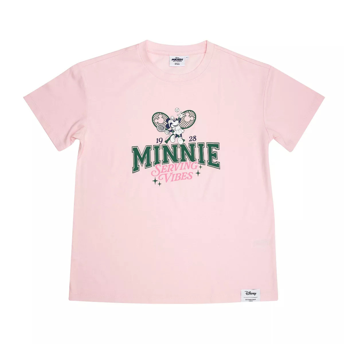 Women's Minnie Serving Vibes Short Sleeve Graphic Shirt - Light Pink M | Target