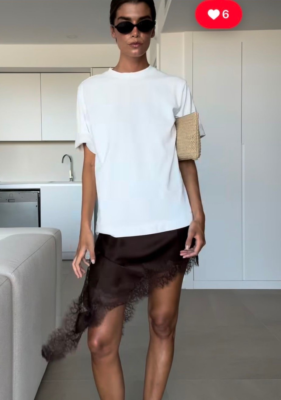 Brown satin dress
White top

#LTKdayinmylife #LTKPetite #LTKBeauty