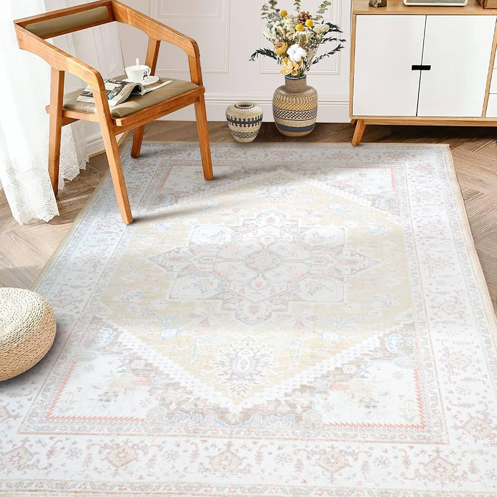BESTSWEETIE Area Rugs 5x7 Rug for Living Room, Washable Rug 5x7, Non Slip Water Repellent Floor C... | Amazon (US)