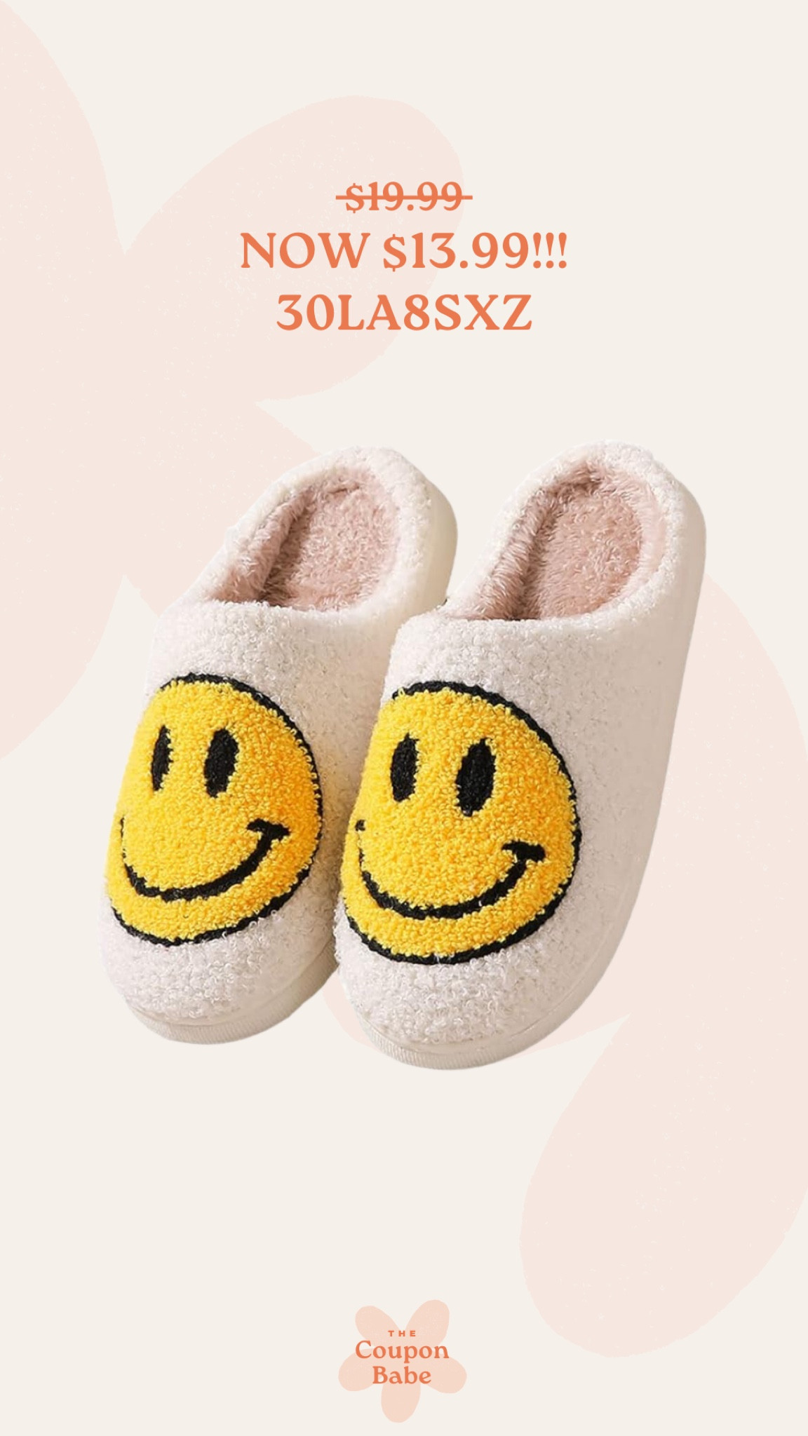30LA8SXZ

Smiley face slippers

#LTKSale