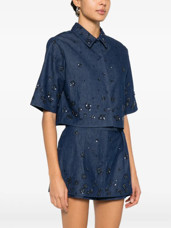 embellished buttoned cotton shirt | Farfetch Global