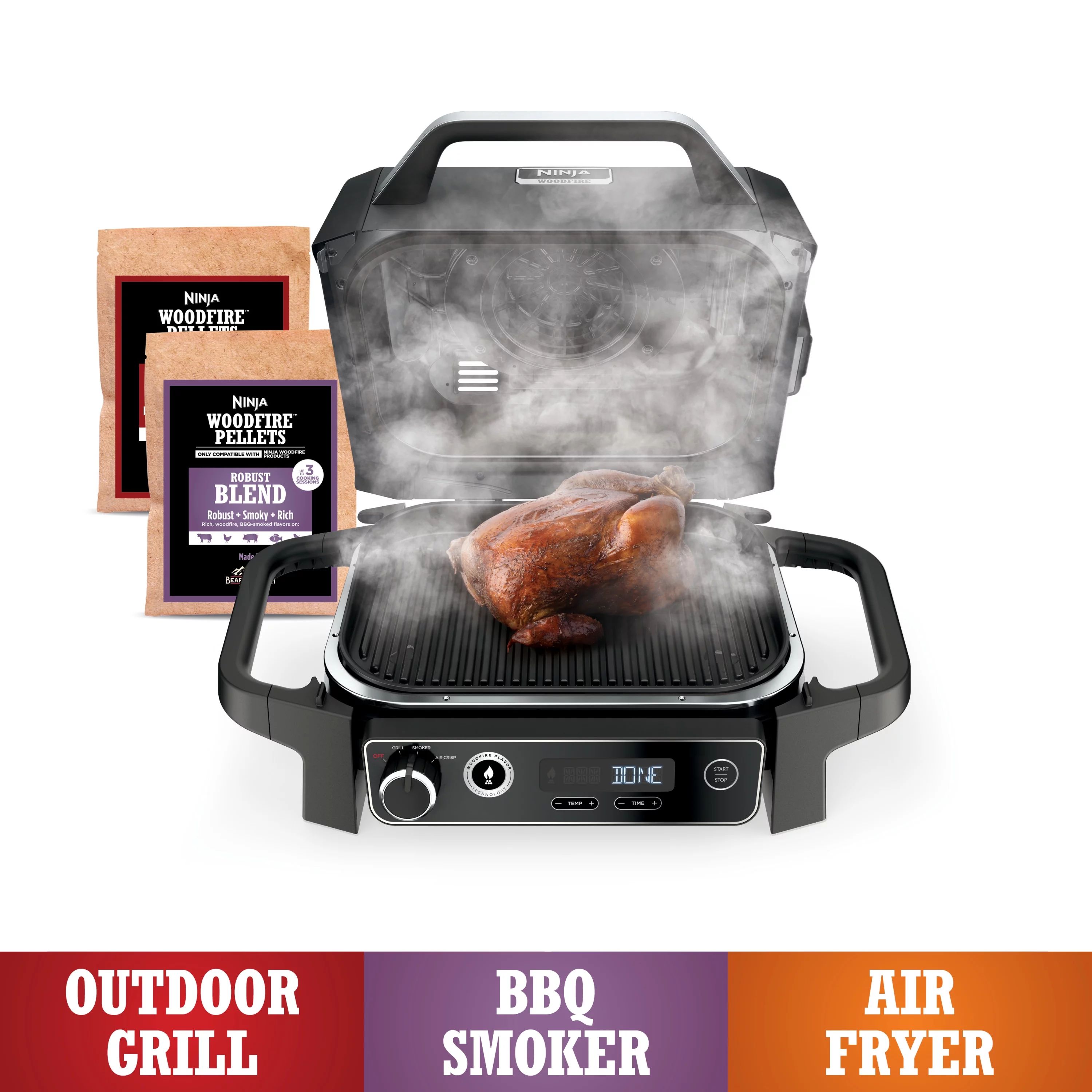 Ninja Woodfire 3-in-1 Outdoor Grill, Master Grill, BBQ Smoker, & Outdoor Air Fryer with Woodfire ... | Walmart (US)