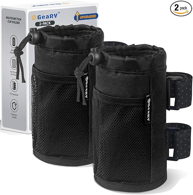 GEARV 2Pack Cup Holder for Bike, Scooter and Wheelchair, Water Bottle Holder for UTV/ATV, Walker,... | Amazon (US)