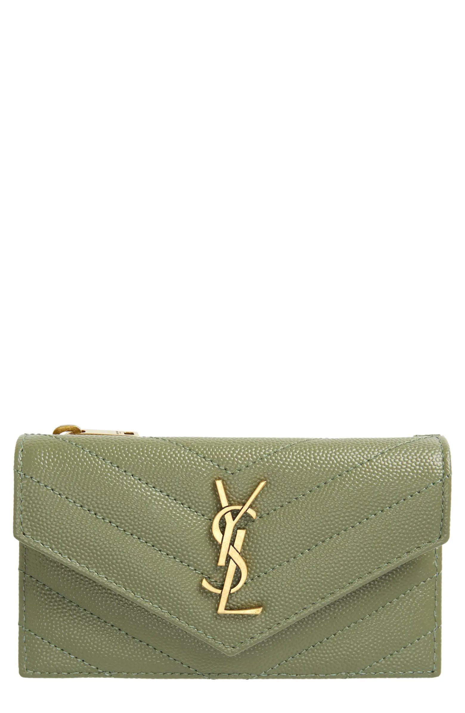 Monogram Quilted Leather Zip Card Case | Nordstrom