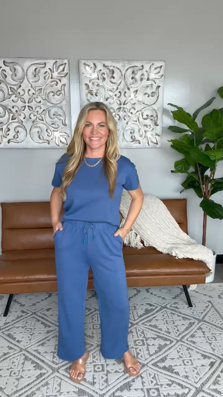 This matching set is the definition of effortless style. The relaxed fit, easy wide leg pants, and gorgeous blue color make it a piece you can wear for travel, errands, dinner, or lounging at home. Comfortable, polished, and one of those outfits that always looks good.

matching set, wide leg pants, casual chic outfit, travel outfit, comfortable fashion, monochromatic style, everyday outfit, lounge set, elevated basics, summer style, audriedollins

#LTKTravel #LTKootd #LTKOver40
