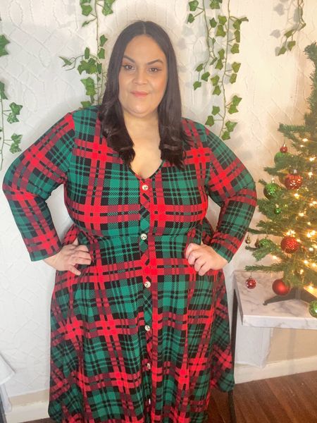 The perfect plus size Christmas dress! I’m living for these colors and the pattern of this cute dress from Bloomchic. #plussize #bloomchic #christmasdress 

#LTKHoliday #LTKsalealert #LTKplussize