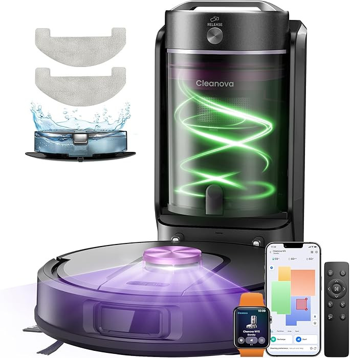 Vexilar W15 Robot Vacuum and Mop with Multi-Cyclone Bagless Self Emptying Docking Station, 10000P... | Amazon (UK)