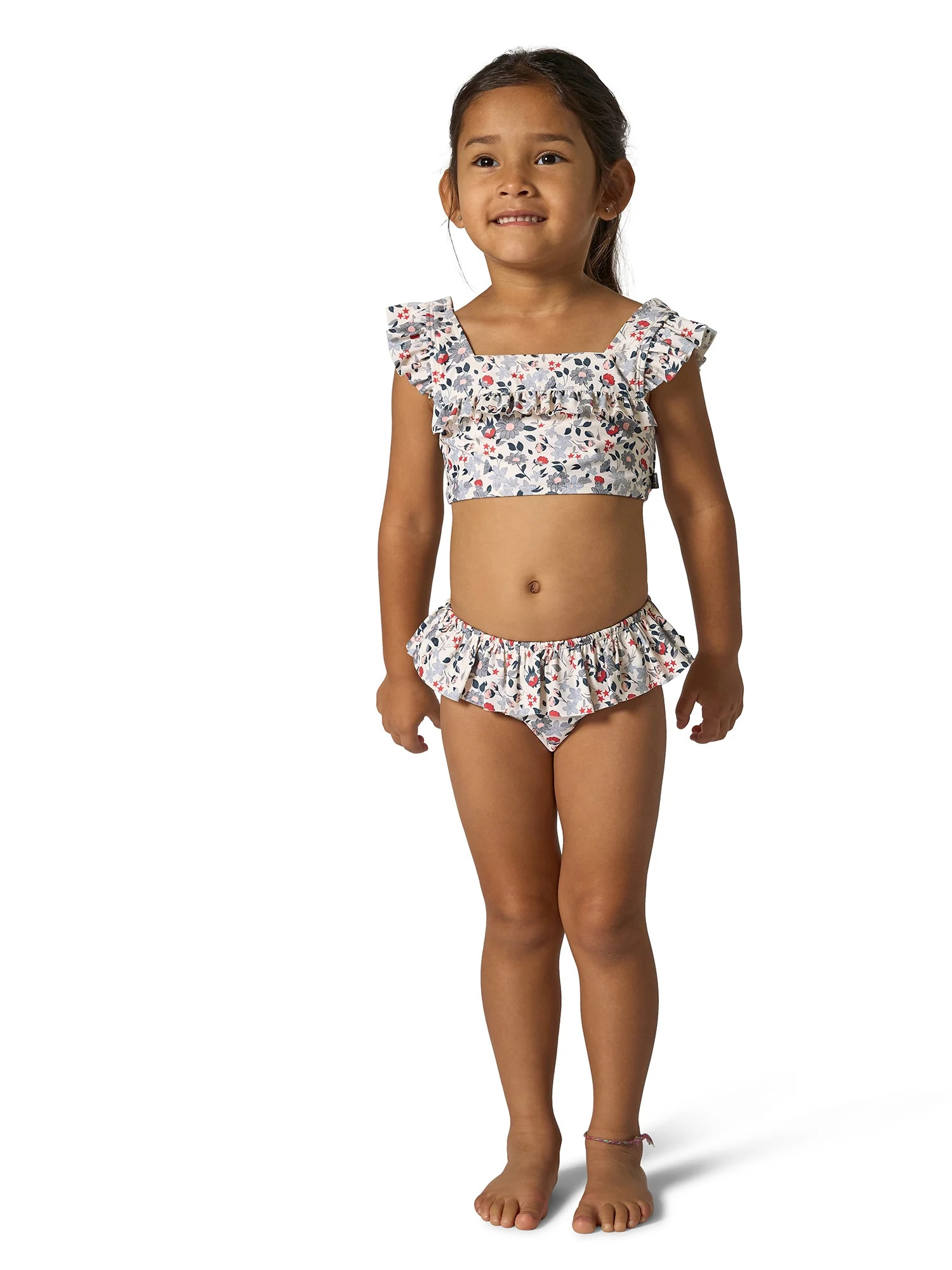 Modern Moments by Gerber Toddler Girl Swimsuit with Ruffles, Sizes 12M - 5TMM2P BIKIN IVR2 G18MMM... | Walmart (US)