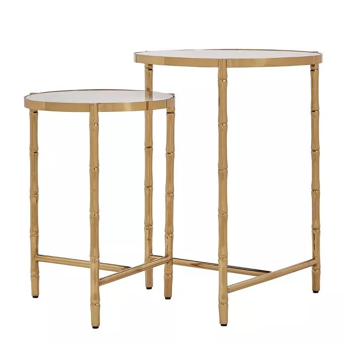 Kineks Bamboo Look Stainless Steel Marbled Nesting Table Sets - Inspire Q | Target