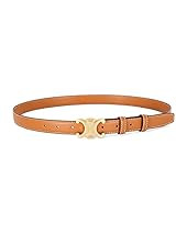 MoYoTo Women’s 2.5cm Thin Leather Belt Fashion Designer Belts for Jeans Pants Dresses with Gold Buck | Amazon (US)