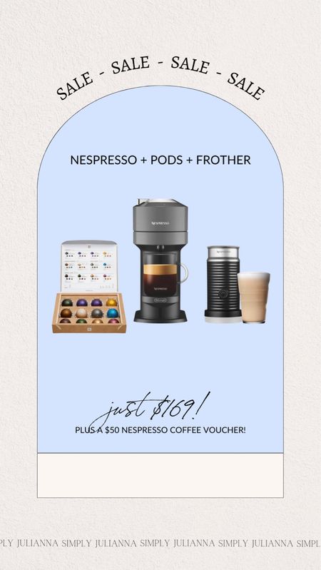 $169 nespresso bundle + free $50 coffee voucher! Use code “HSN2023” for extra $10 off!

#LTKHoliday #LTKsalealert #LTKGiftGuide