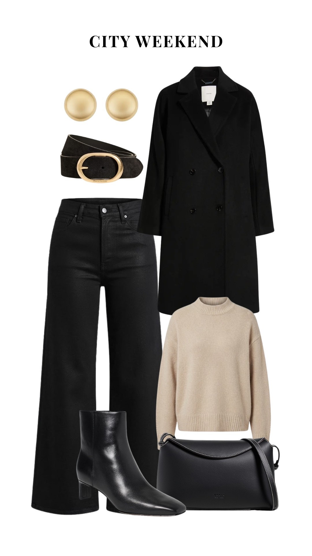 A polished city weekend look with elevated basics — black denim, a classic coat, and a cozy knit. Everything is under $500 and easy to mix and match.  

city weekend outfit, weekend outfit, fall outfit, fall fashion, casual fall outfit, elevated casual, under $500

#LTKootd #LTKOver40 #LTKWorkwear