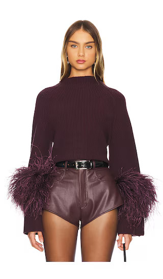 Mock Neck Sweater in Mulberry | Revolve Clothing (Global)