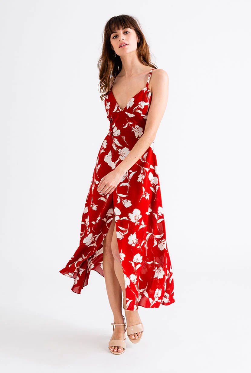 Carly Dress - Red Floral | Petite Studio NYC