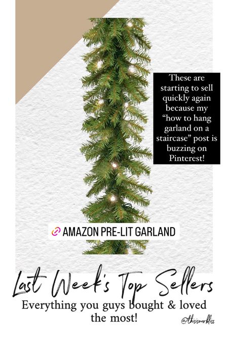 Pre-lit garland from amazon! These are great for staircases & mantel   

#LTKhome #LTKHoliday #LTKSeasonal