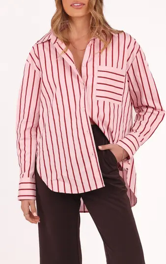 Adam Stripe Oversize Cotton Button-Up Shirt | Nordstrom