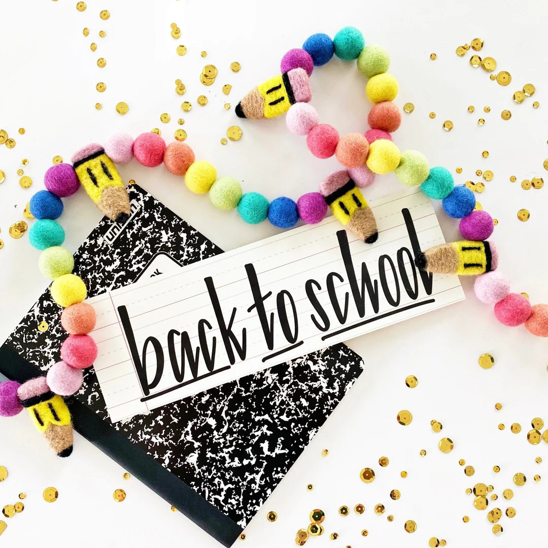 Back to School Felt Ball Garland First Day of School Pom Pom Garland 1st Day of School Breakfast ... | Etsy (US)