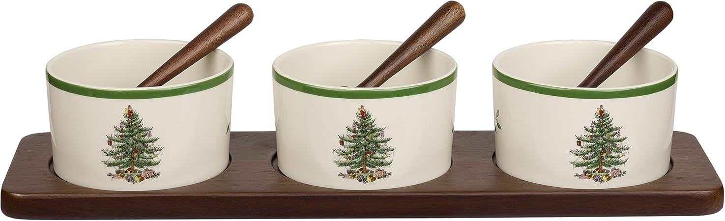 Portmeirion Spode Christmas Tree Holiday Serving Dishes - 7-Piece Set, Beige/Green, Ceramic Servi... | Amazon (US)