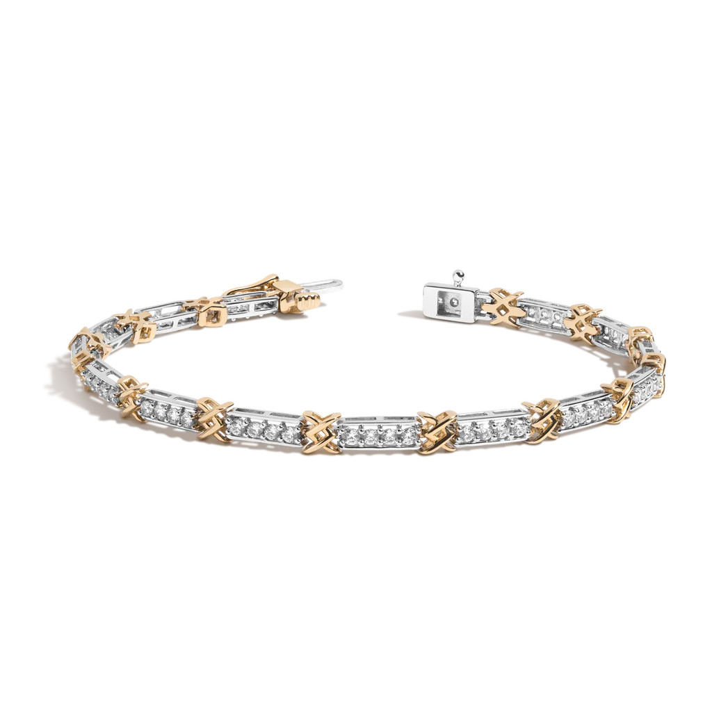 Lab Grown White Sapphire X Tennis Bracelet | AUrate New York