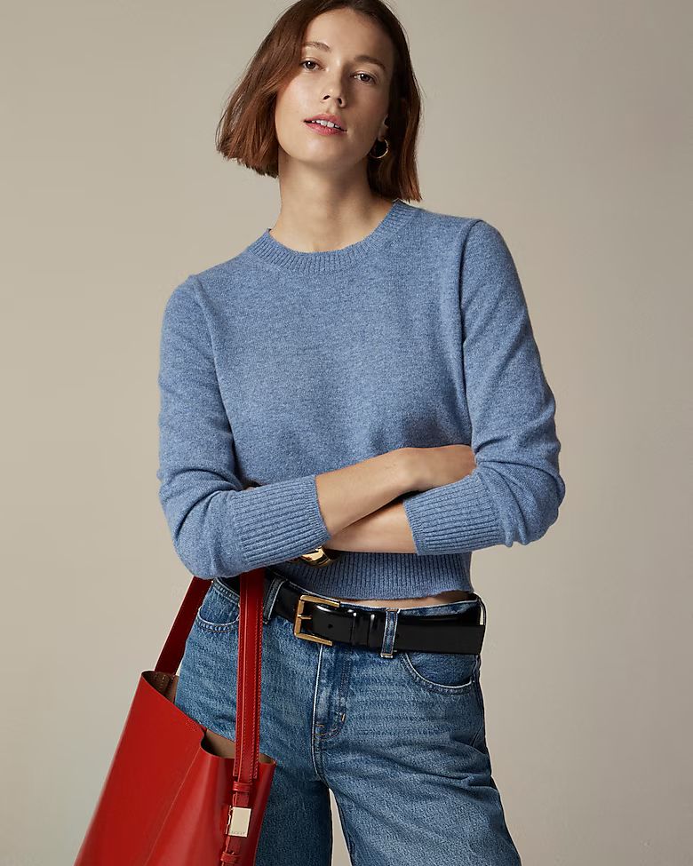 Cashmere shrunken crewneck sweater | J. Crew US