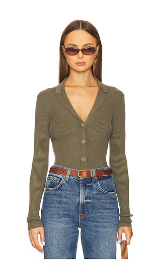 Meriah Polo Cardigan in Army Green | Revolve Clothing (Global)