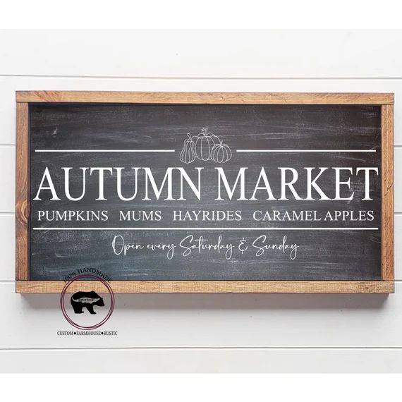 Autumn Market Fall Sign Fall Market Sign Rustic Fall Wood - Etsy | Etsy (US)