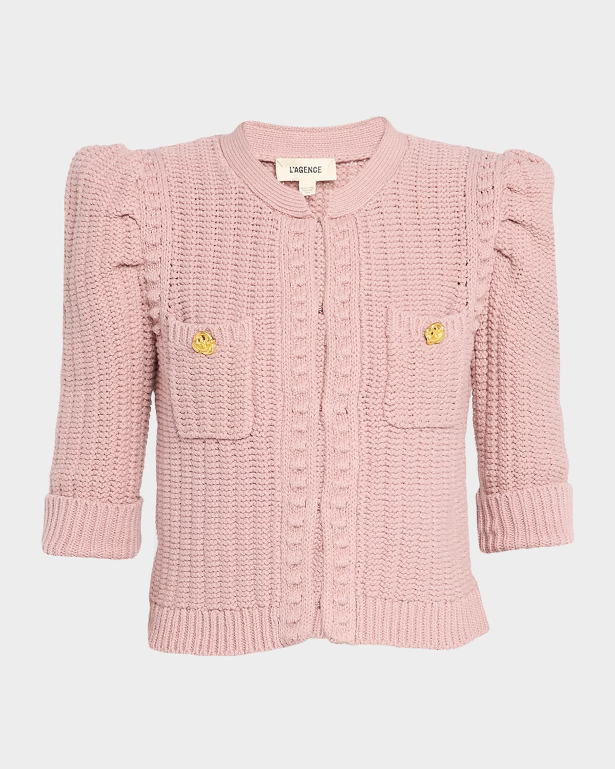Delilah Cropped Textured Cardigan | Neiman Marcus