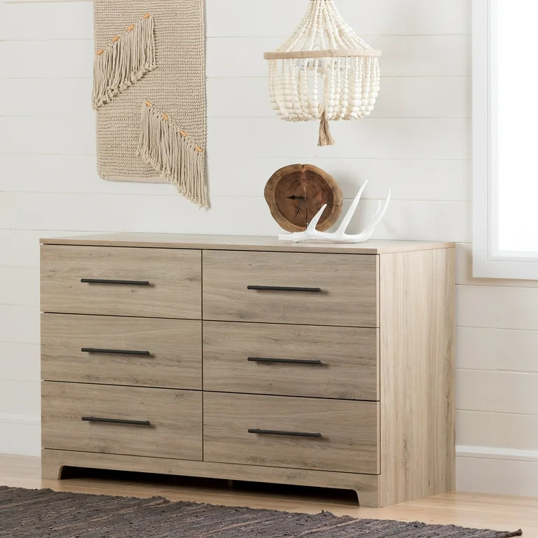 South Shore Primo 6-Drawer Double Dresser, Rustic Oak | Walmart (US)