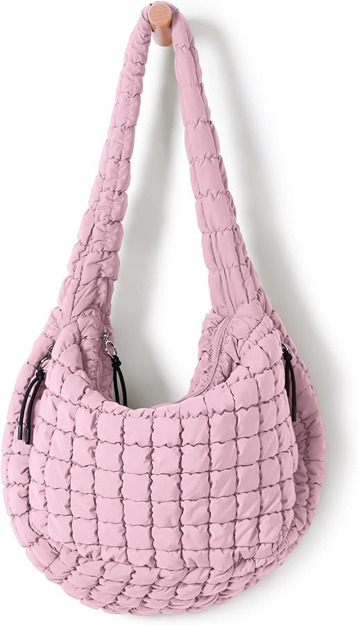 ODODOS Quilted Carryall Tote Bag for Women Crossbody Large Hobo Lightweight Padding Shoulder Bag | Amazon (US)