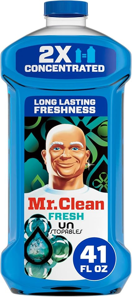 Mr. Clean 2X Concentrated Multi Surface Cleaner with Unstopables Fresh Scent 41 fl oz | Amazon (US)