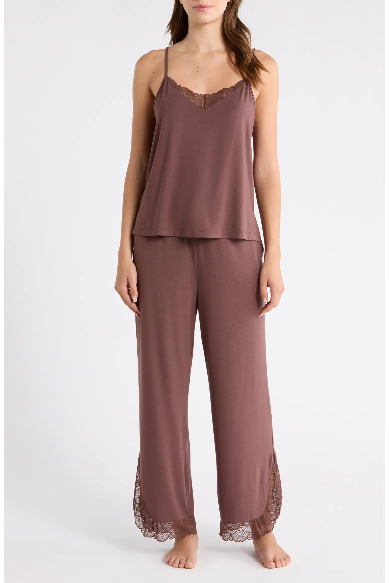 Moonlight Eco Lace Trim Pajamas (Women) | Nordstrom | Nordstrom