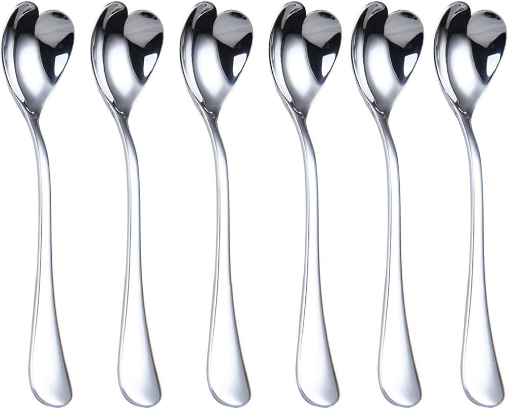 Mini Coffee Spoons, Demitasse Spoons, heart shaped spoons, 4.9-inch18/10 Stainless Steel Spoons S... | Amazon (US)